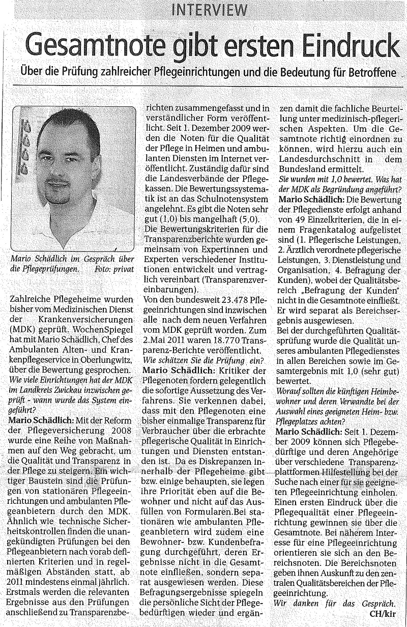 Wochenspiegel-Interview v. 20.08.2011